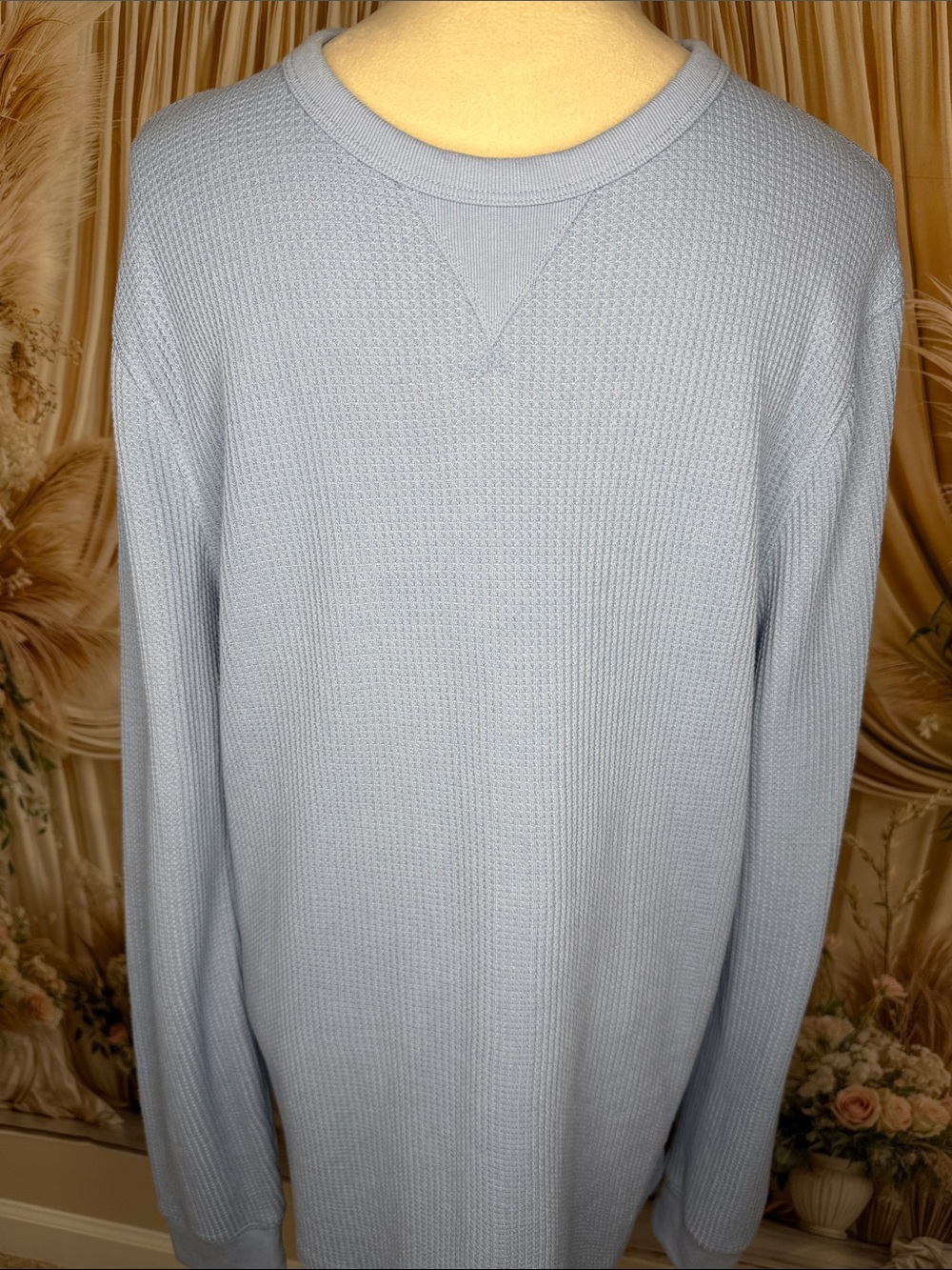 Sonoma Light Blue Long Sleeve Waffle Knit Tee NWOT